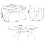 Garden Dining Set 7 pcs Anthracite Steel 3429144