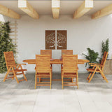 Garden Dining Set Folding 7 pcs Brown Solid Acacia Wood 3375722