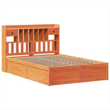Bed Frame without Mattress Wax Brown 140x190 cm Solid Wood Pine 3323508