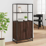 Highboard Brown Oak 68x35x139 cm Engineered Wood and Metal 849053
