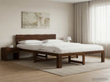 Double Bed Frame with Headboard ROSTOCK Dark Brown 120 x 200 cm 903377