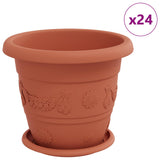 Plant Pots 24 pcs Brick Red 26 x 21.5 cm Plastic 3403281