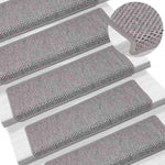 ZNTS Stair Mats Self-adhesive Sisal-Look 30 pcs 65x21x4 cm Silver 3365883