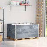 Pallet Collars 3 pcs Grey 120x80 cm Solid Wood Pine 3295368