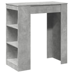 ZNTS Bar Table with Racks Concrete Grey 95x47x103.5 cm Engineered Wood 854385