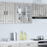 Kitchen Wall Cabinet with Glass Door Porto Concrete Grey 854151