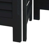 Room Divider 4 Panels Black Solid Wood Paulownia 358851