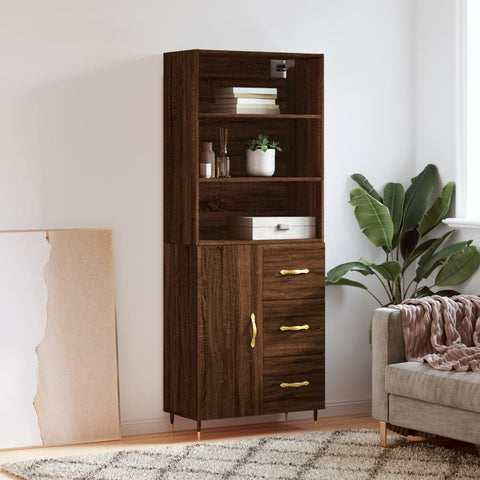 Highboard Brown Oak 69.5x34x180 cm Engineered Wood 3189428