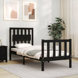 Bed Frame without Mattress Black Small Single Solid Wood Pine 3192390