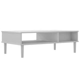 Coffee Table SENJA Rattan Look White 100x55x33 cm Solid Wood 358047