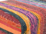 Bench 40 x 30 x 45 cm Real Leather Multicolour 42042103