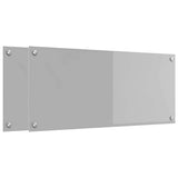 Kitchen Backsplash 2 pcs Light Grey 90 x 40 cm Tempered Glass 3415452