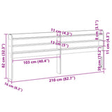 Headboard with Shelves 200 cm Solid Wood Pine 850938