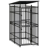Outdoor Dog Kennel with Roof Steel 1.84 m 3097946