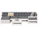 7 Piece Garden Sofa Set White Solid Wood Pine 3250941