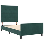 ZNTS Bed Frame Dark Green 90x200 cm Velvet 3344918