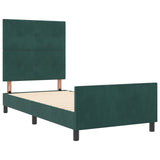 ZNTS Bed Frame Dark Green 90x200 cm Velvet 3344918