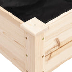 Wheeled Planter with Liner 71x37x80 cm Solid Wood Fir 3157823