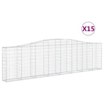 Arched Gabion Baskets 15 pcs 400x30x100/120 cm Galvanised Iron 3145835