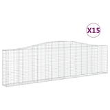 Arched Gabion Baskets 15 pcs 400x30x100/120 cm Galvanised Iron 3145835