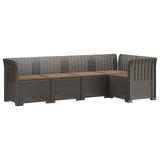 5-Seater Garden Sofa with Cushions Rattan Look PP Light Grey 3444048