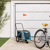 Pet Bike Trailer Blue and Grey Oxford Fabric and Iron 93897