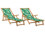Folding Sun Lounger 2 pcs 3 Position Solid Eucalyptus Wood 3407827