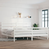 Bed Frame without Mattress Solid Wood Pine 200x200 cm White 3103734