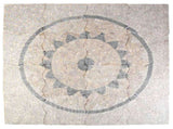 Mosaic Tiles Sunflower Pattern Multicolour 120 x 120 cm Marble 42033520