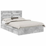 Storage Bed Concrete Grey 150 x 200 cm Engineered Wood 3411890