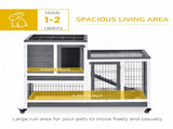 Wooden Indoor Rabbit Hutch Guinea Pig House Bunny Small Animal Cage W/ Wheels Enclosed Run 110 50 T3398P375352