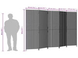 Room Divider 5 Panels Black Poly Rattan 365364