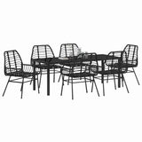 Garden Dining Set 7 pcs Black Poly Rattan 3380846