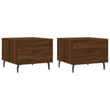 Coffee Tables 2 pcs Brown Oak 50x50x40 cm Engineered Wood 829443