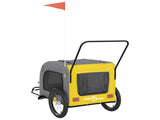 Pet Bike Trailer Yellow and Grey Oxford Fabric and Iron 93861