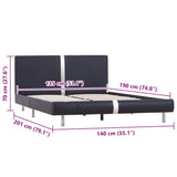 Bed Frame without Mattress Black Faux Leather 135x190 cm Double 281008