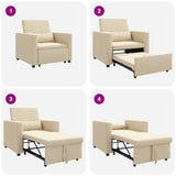 Pull out Sofa Bed Single Cream 90 x 165 x 87 cm Fabric 42002691