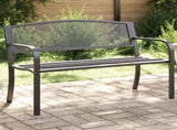 Garden Bench Black Powder-Coated Steel Standard Durable 4002827