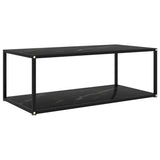 Coffee Table Black 100x50x35 cm Tempered Glass 322900