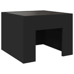 ZNTS Bedside Table with Infinity LED Black 40x40x30 cm 3284071