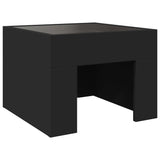 ZNTS Coffee Table with Infinity LED Black 40x40x30 cm 847596