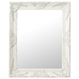 Wall Mirror Baroque Style 50x60 cm White 320316