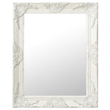 Wall Mirror Baroque Style 50x60 cm White 320316