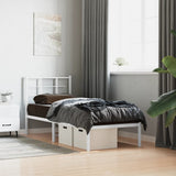Metal Bed Frame without Mattress with Headboard White 75x190cm 355600