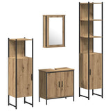 Bathroom Furniture Set with Door 4 pcs Brown 33 x 33 x 185.5 cm 3334434
