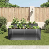 Garden Raised Bed 240x80x81 cm Galvanised Steel Grey 45523