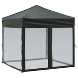 Folding Party Tent with Sidewalls Black 2x2 m 93511