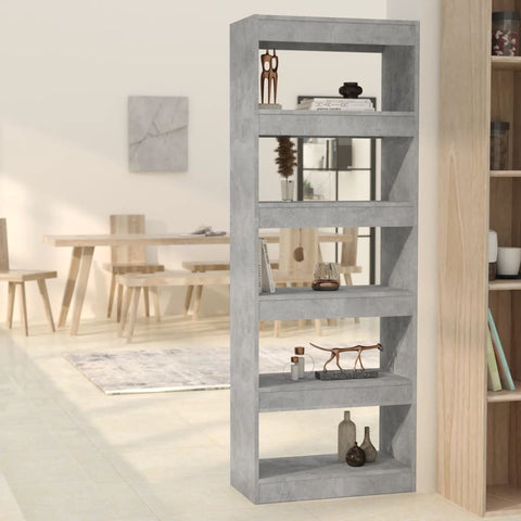 Book Cabinet/Room Divider Concrete Grey 60x30x166 cm Engineered Wood 811677
