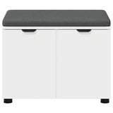 Hall Bench White 60 x 38 x 46 cm Engineered Wood and Fabric 891472