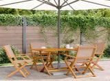 Garden Dining Set Taupe Solid Acacia Wood, Polyester Medium 3281702